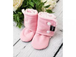 Zimní capáčky s beránkem - Baby Pink