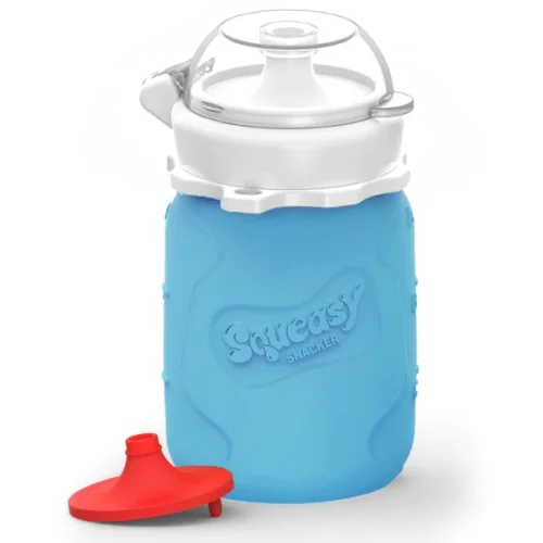 Squeasy Gear silikonová kapsička na jídlo - Modrá 180 ml