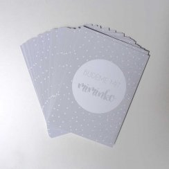 Těhotenské milníkové kartičky - Šedé s bílými puntíky (30 ks)
