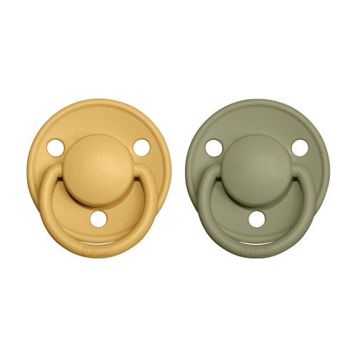 Bibs De Lux dudlíky z kaučuku 2 ks - HoneyBee / Olive - Velikost: Velikost 2 (6 - 18 měsíců)