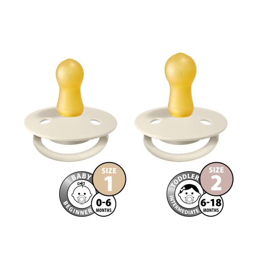 Bibs De Lux dudlíky z kaučuku 2 ks - Coral / Ruby - Velikost: Velikost 2 (6 - 18 měsíců)