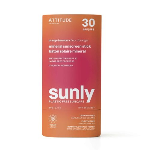 Dětská 100 % minerální ochranná tyčinka na celé tělo ATTITUDE (SPF 30) s vůní Orange Blossom 60 g