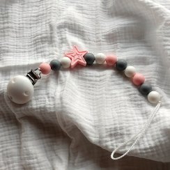 Kulišárny Klip na dudlík - Pink star