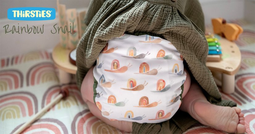 Thirsties Newborn AIO na PAT - Rainbow snail