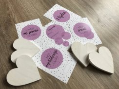 Milníkové kartičky pro miminko (35 ks) - Fialové (Unisex)
